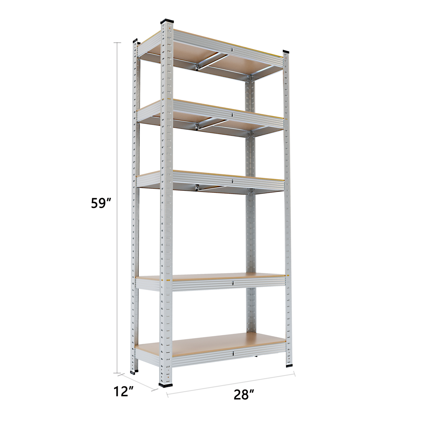 Silver Max Storage 5-Tier Utility Shelves - S