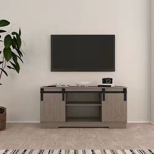 Lane TV Stand with Sliding Barndoors - Gray