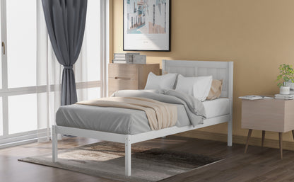 Serenity Rest Twin Wood Platform Bed with Headboard