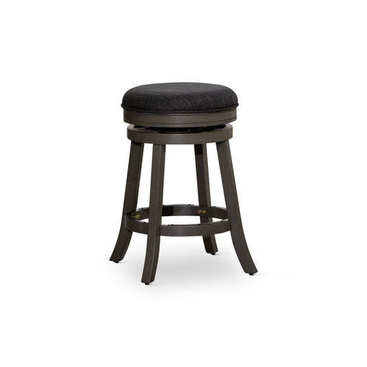 Viva Counter Stool, Weathered Gray Finish, Charcoal Fabric Seat