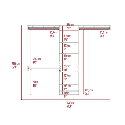 Blackwood 1-Drawer 4-Shelf Closet System