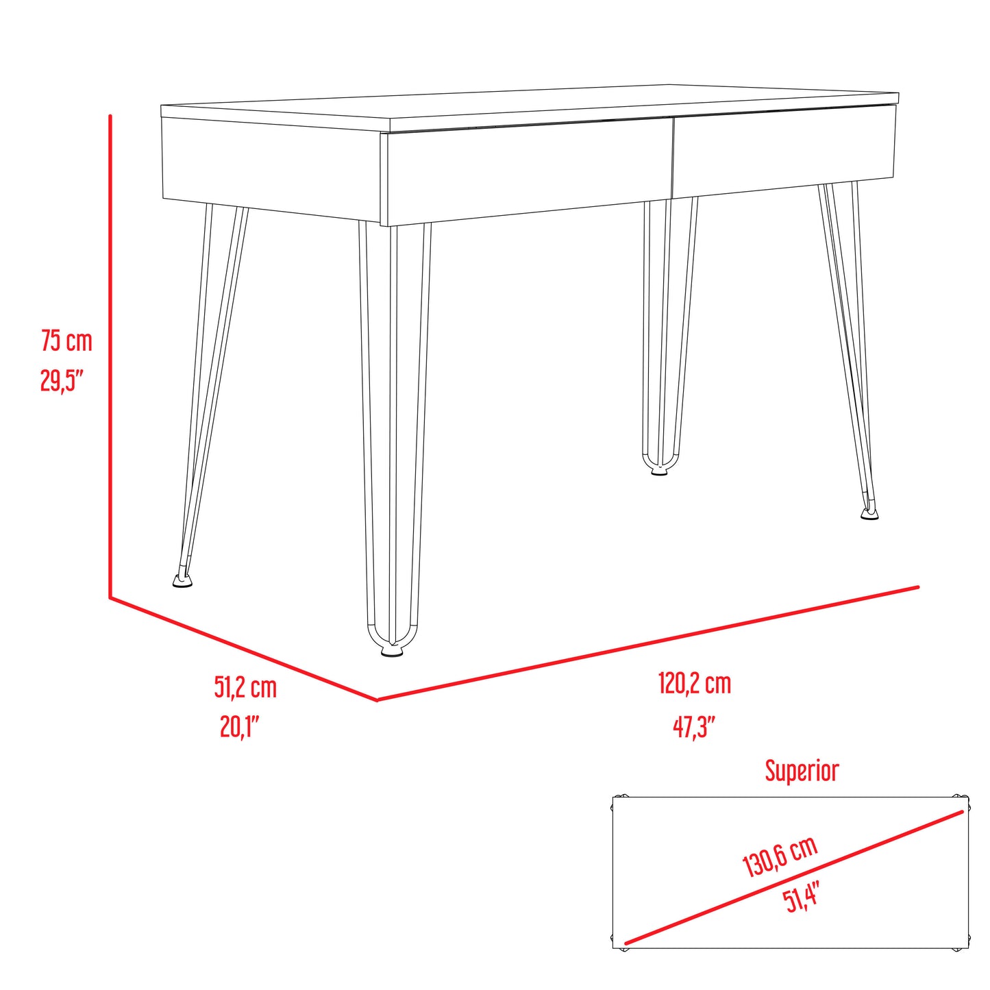 Smokey Oak Writing Desk