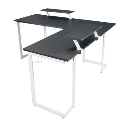 Sport Warrior L-Shaped Gaming Desk - White