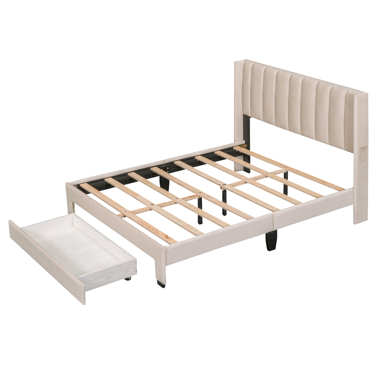 Luxury Haven Velvet Storage Bed