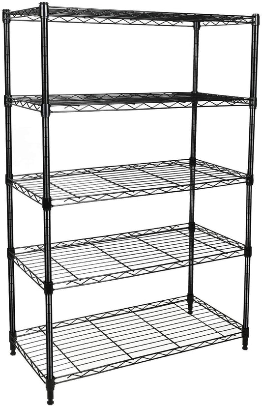 Simple Deluxe 5-Tier Heavy Duty Storage Shelving - Black