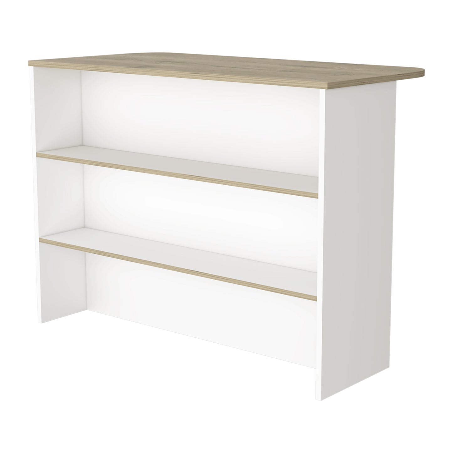 N.Y. 3-Tier Shelf Kitchen Island - White