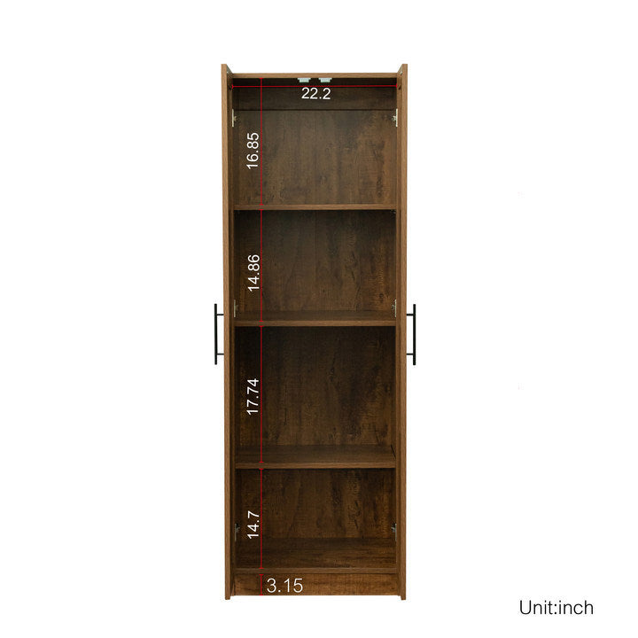 Elegant Walnut Storage Solution Cabinet