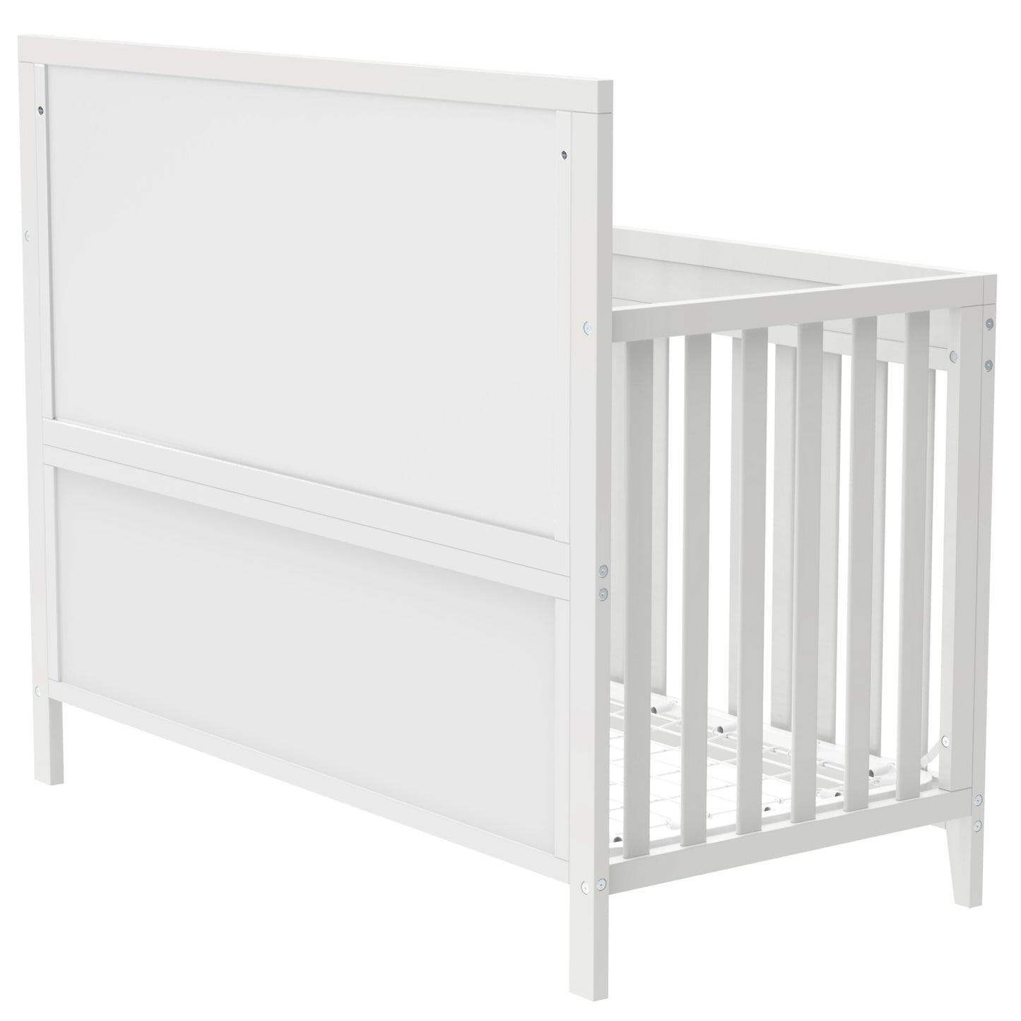 Clean Line Baby Crib Pine Solid Wood Non-Toxic  - White