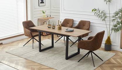 Hamza 5pc Dining Set Extendable Table 4x Side - Matte Black