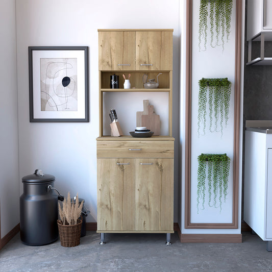 Pure Kitchen Pantry with Countertop - Light Oak