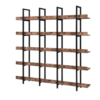 Vintage Metal Frame Bookshelf - Brown