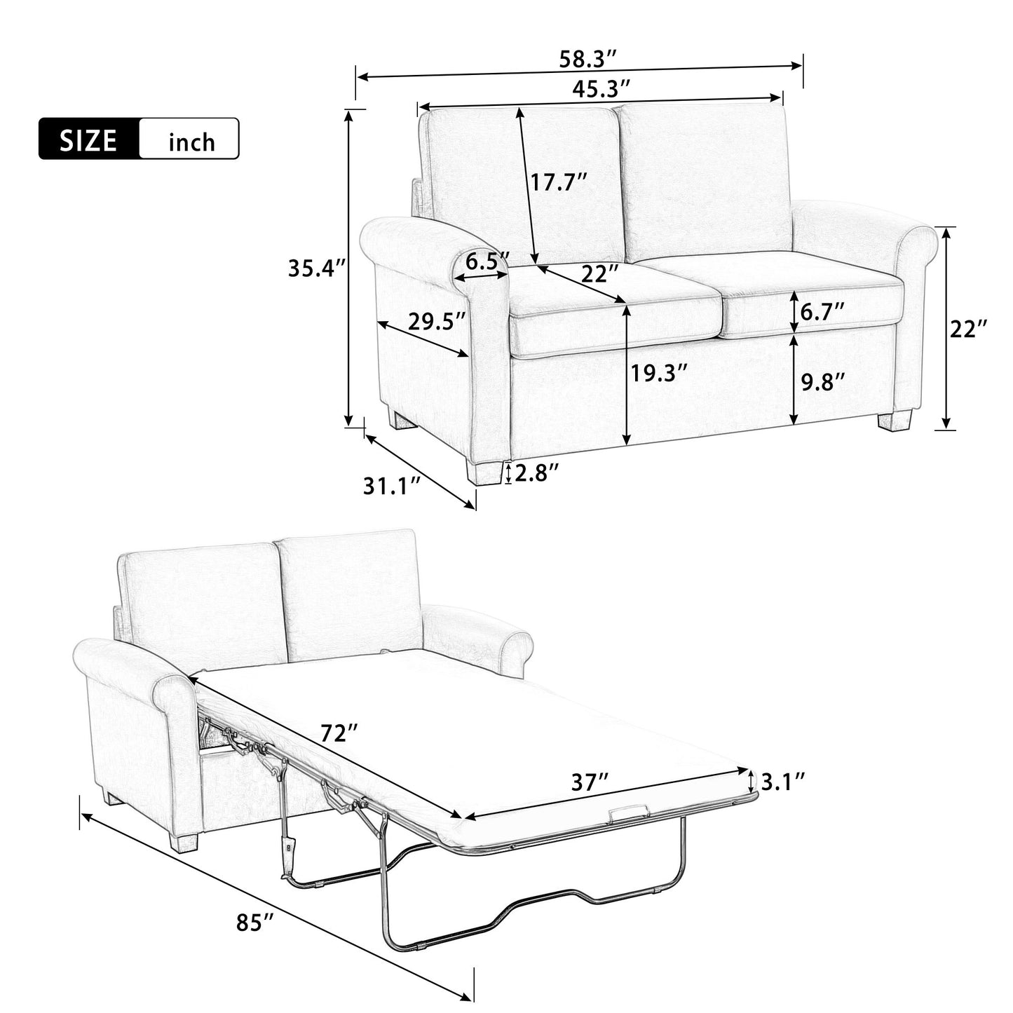 Elysian Elevate Convertible Sofa Bed