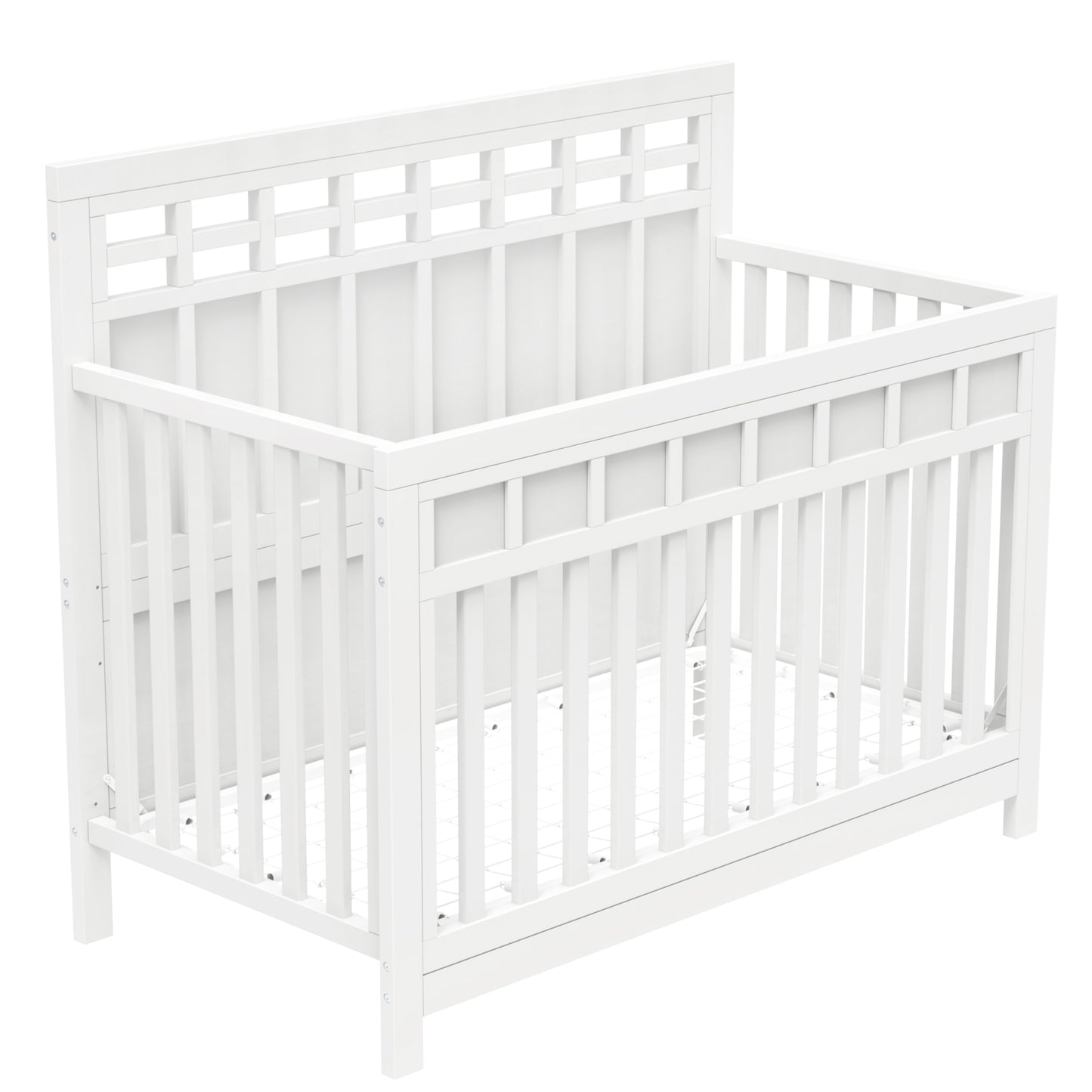 Baby Safe Crib Pine Solid Wood Non-Toxic  - White