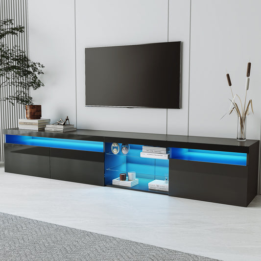 Ritz TV Stand with LED Color Changing Lights - Black
