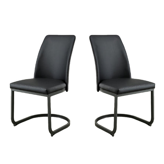 Noom Leatherette Dining Chairs (Set of 2) - Black