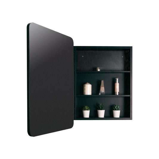 20 x 28 inch Black Metal Framed Wall mount Bathroom Medicine Cabinet with Mirror