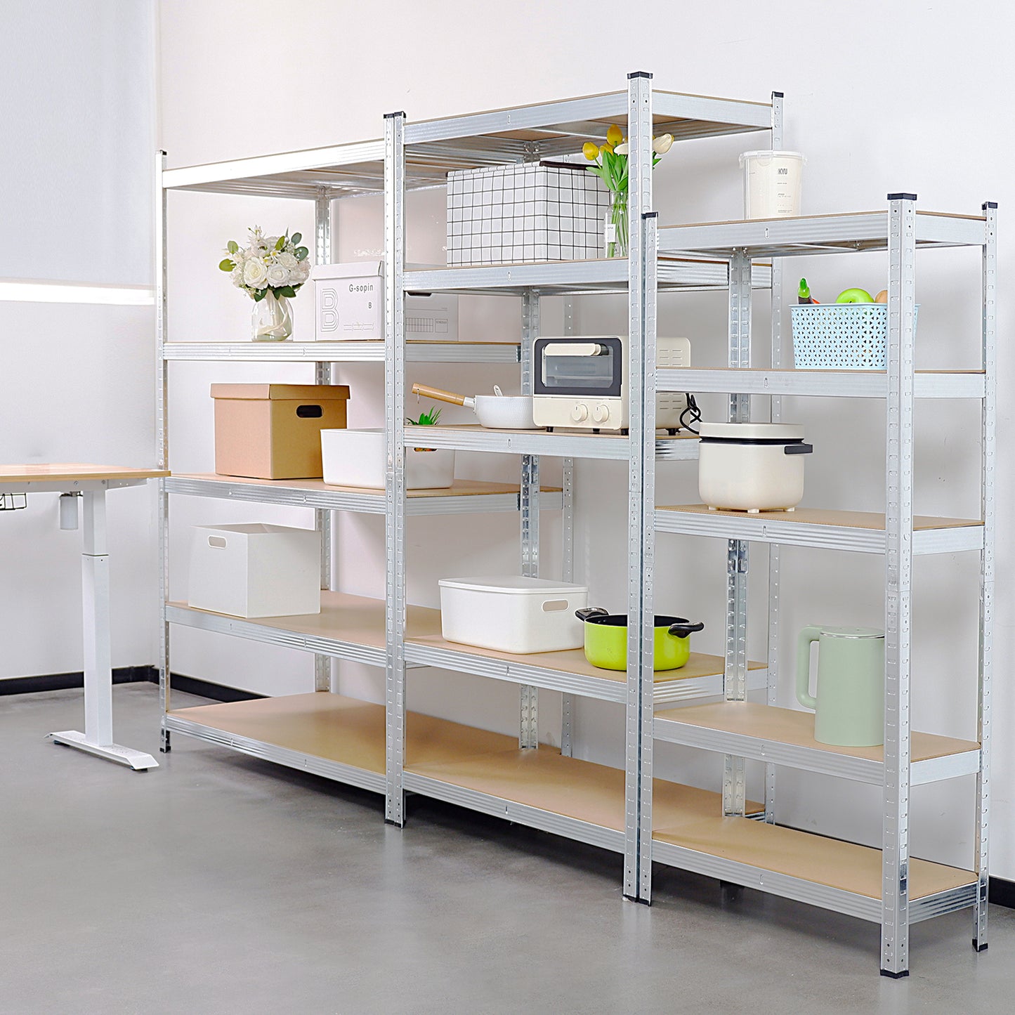 Silver Max Storage 5-Tier Utility Shelves - S