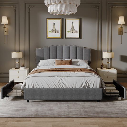 Elegant Dreams Queen Upholstered Platform Bed