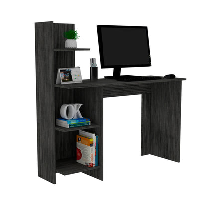 Vilna Writing Desk , Four Shelves - Smokey Oak
