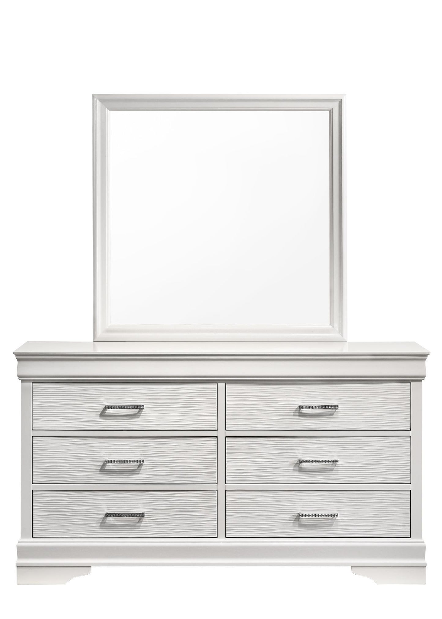 Brooklyn 6 Drawer Dresser with Mirror - White