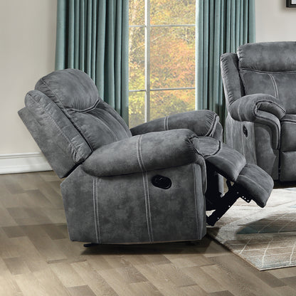 Ava Glider Velvet Recliner  - Gray