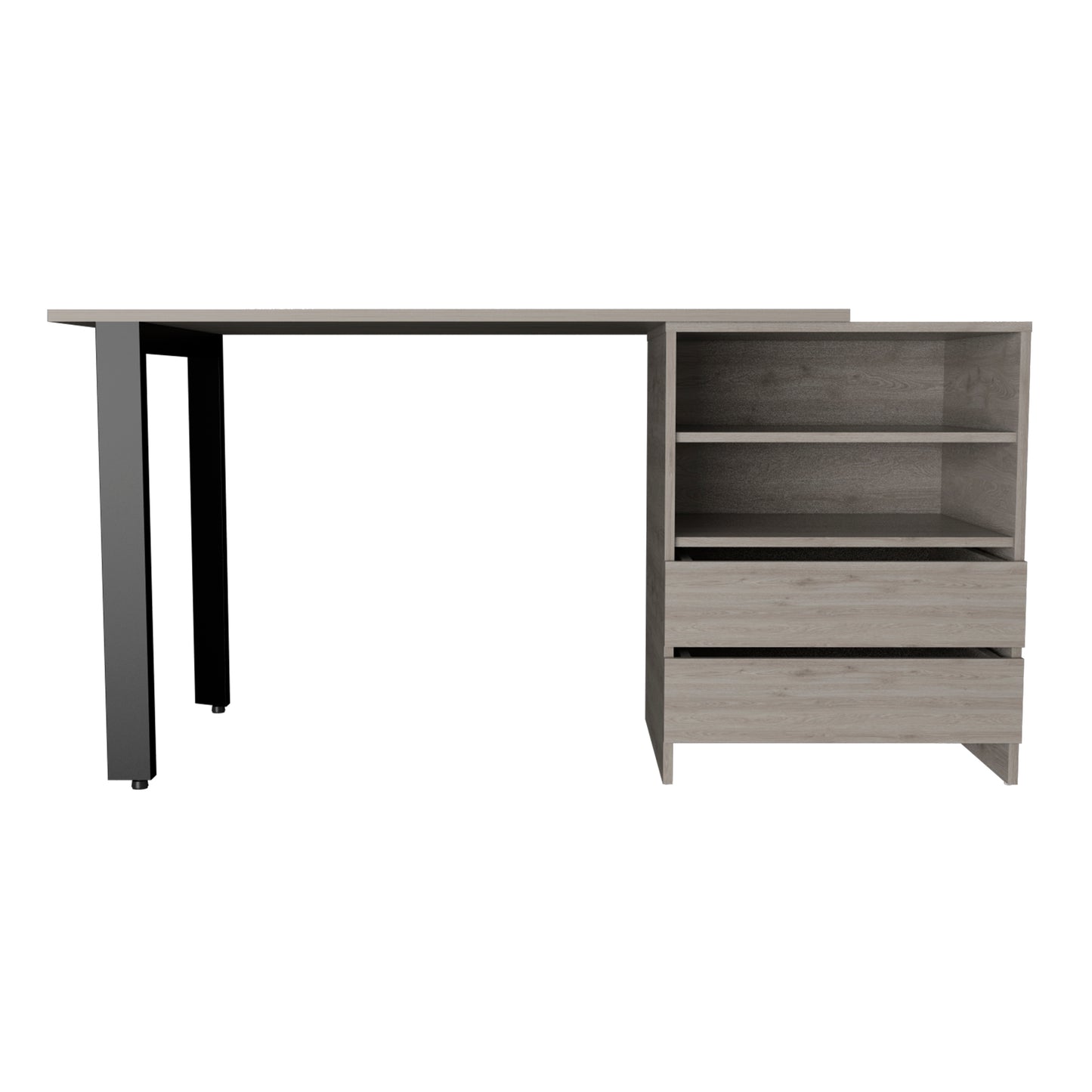 Jessy 2-Drawer 2-Shelf Writing Desk - Light Gray