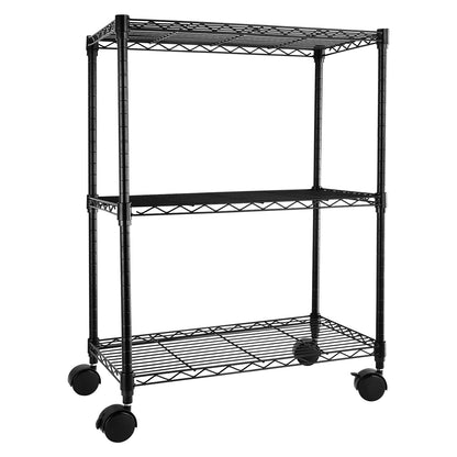 Simple Deluxe I 3-Tier With Wheels- Black