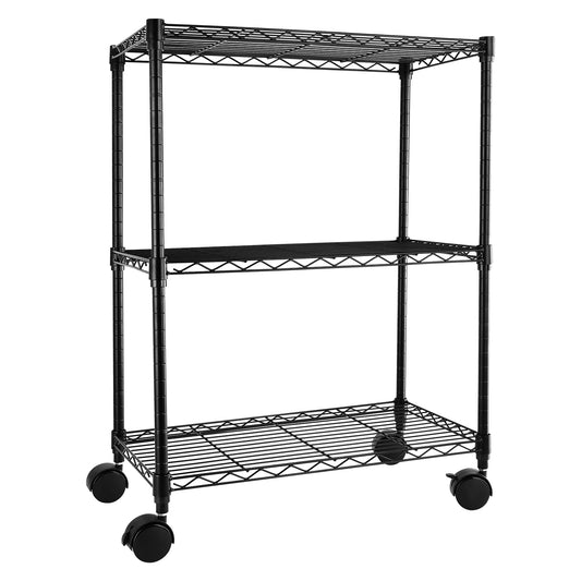 Simple Deluxe I 3-Tier With Wheels- Black