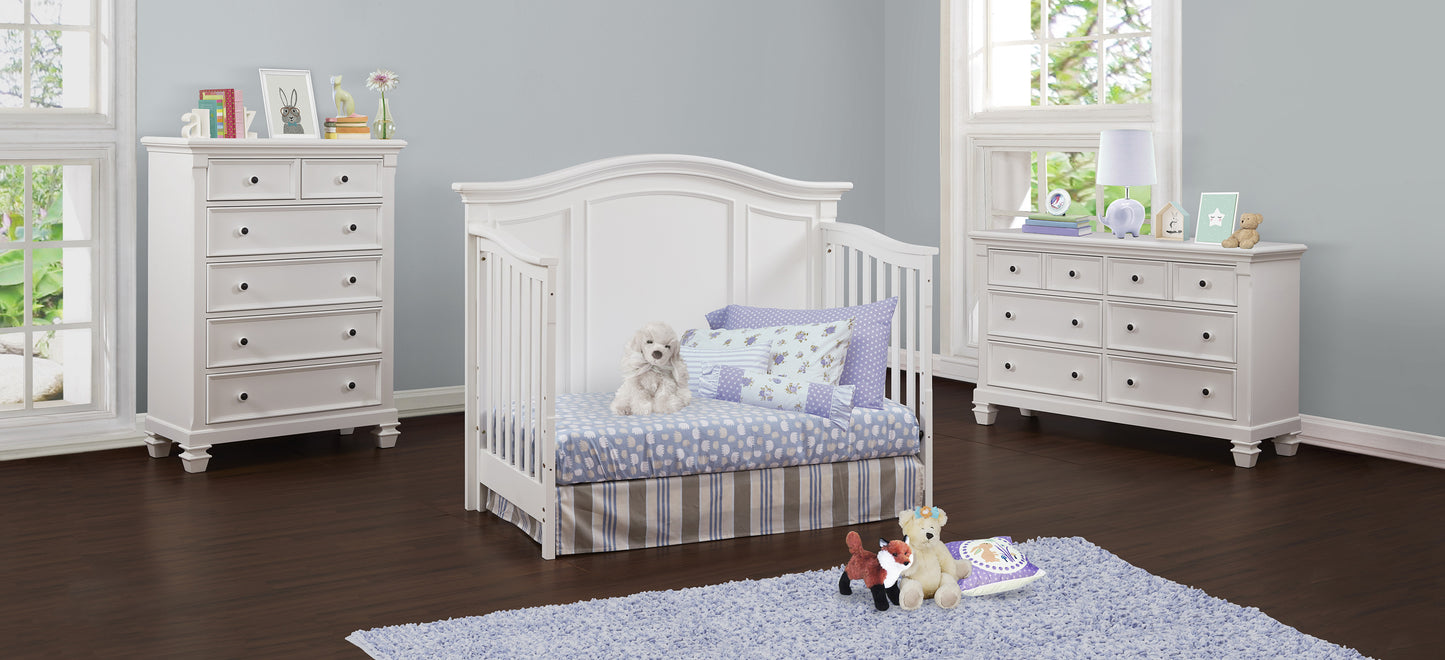 Bless 4-in-1 Convertible Crib - White