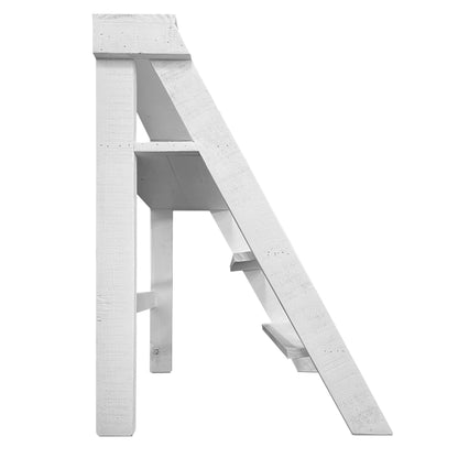 Pinewood Ladder Bookcase - White