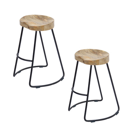 Faye 24 " Wood Industrial Counter Height Stool  - Set of 2