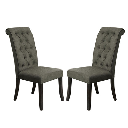 Brent Fabric Upholstered Dining Chairs (Set of 2) - Antique Black