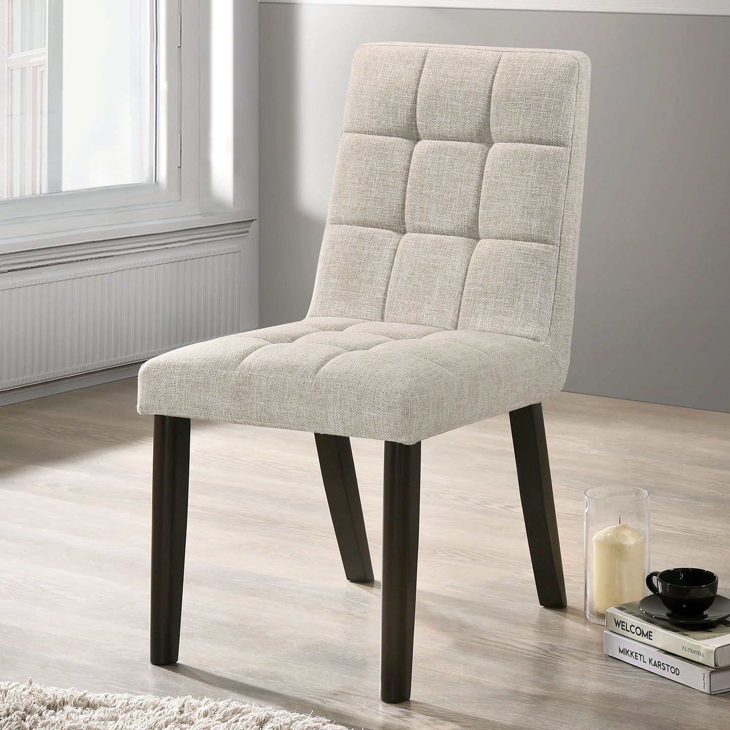 Mituva Dining Tufted Chair (Set of 2) - Beige