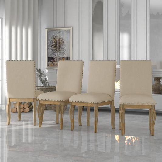 Stanley Dining Chairs with Nailhead (Set of 4) - Natural