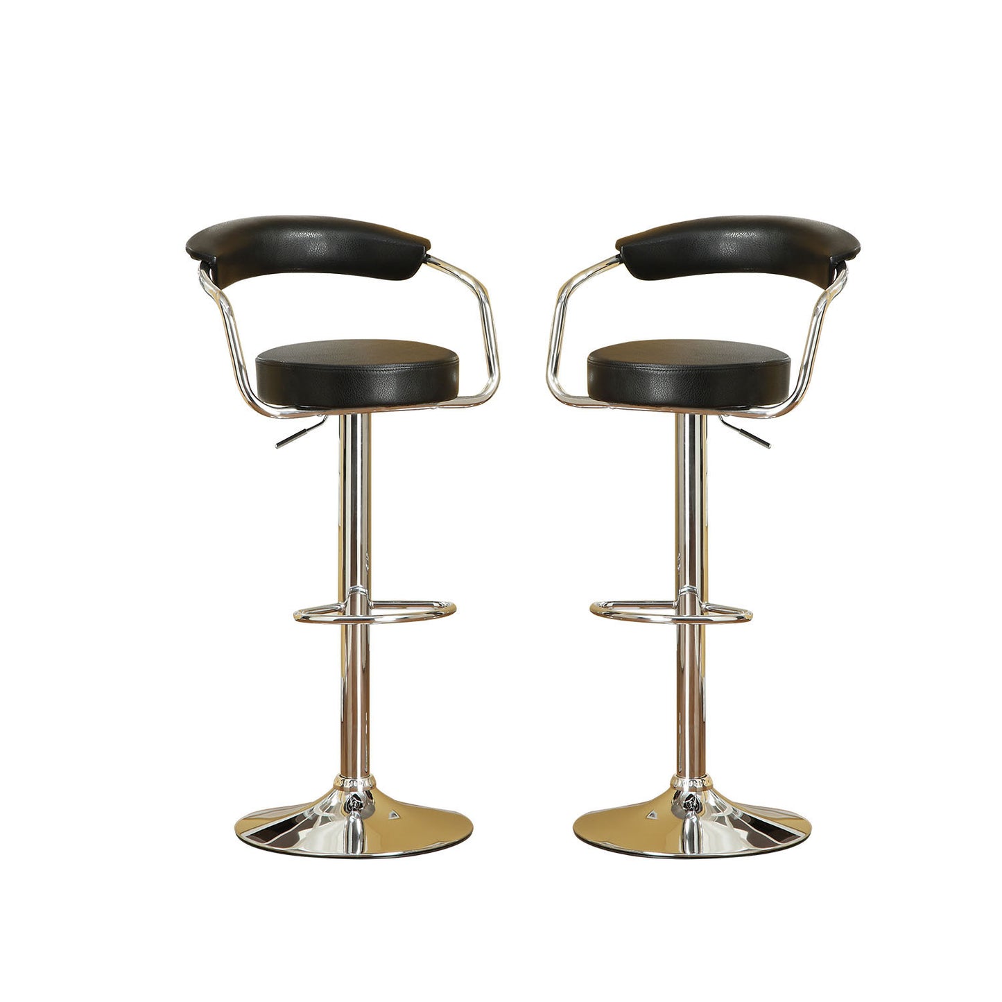 Calista Faux Leather Bar Stools - Black Set of 2