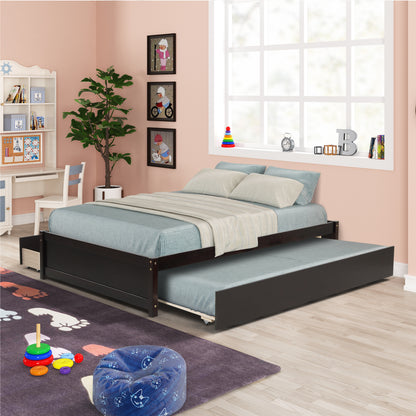 Trundle Max Twin Bed with Storage Drawers - Espresso