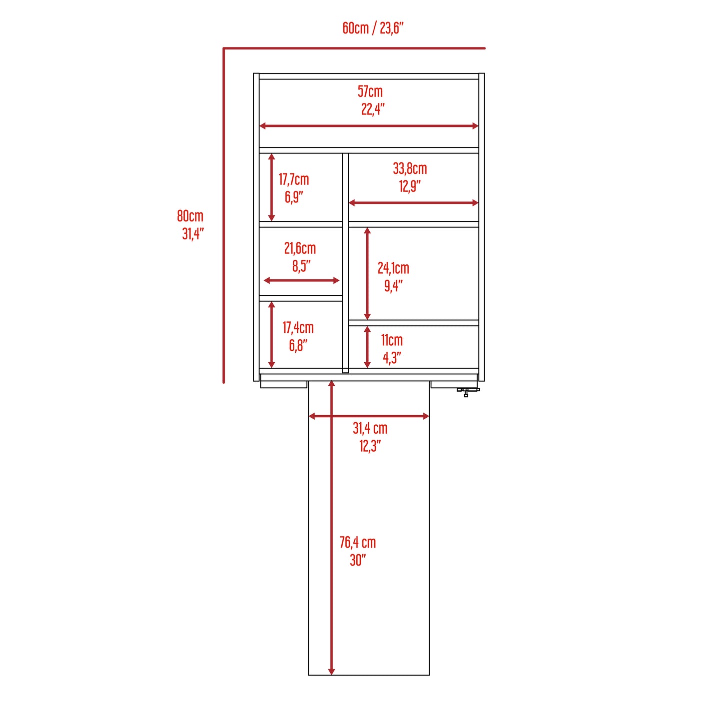 Vatta Wall Foldable Extending Table - Grey