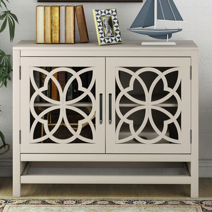 Elegant Ivory Wood Cabinet