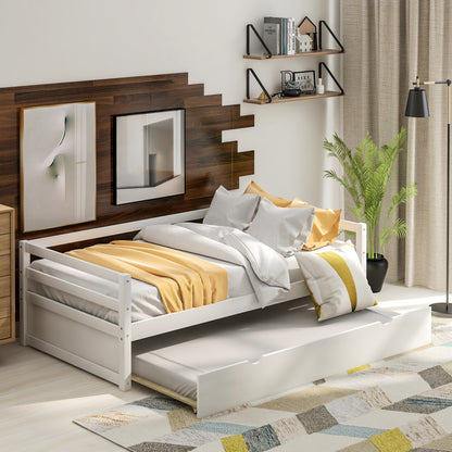 Zim Twin Size Daybed with Trundle - White