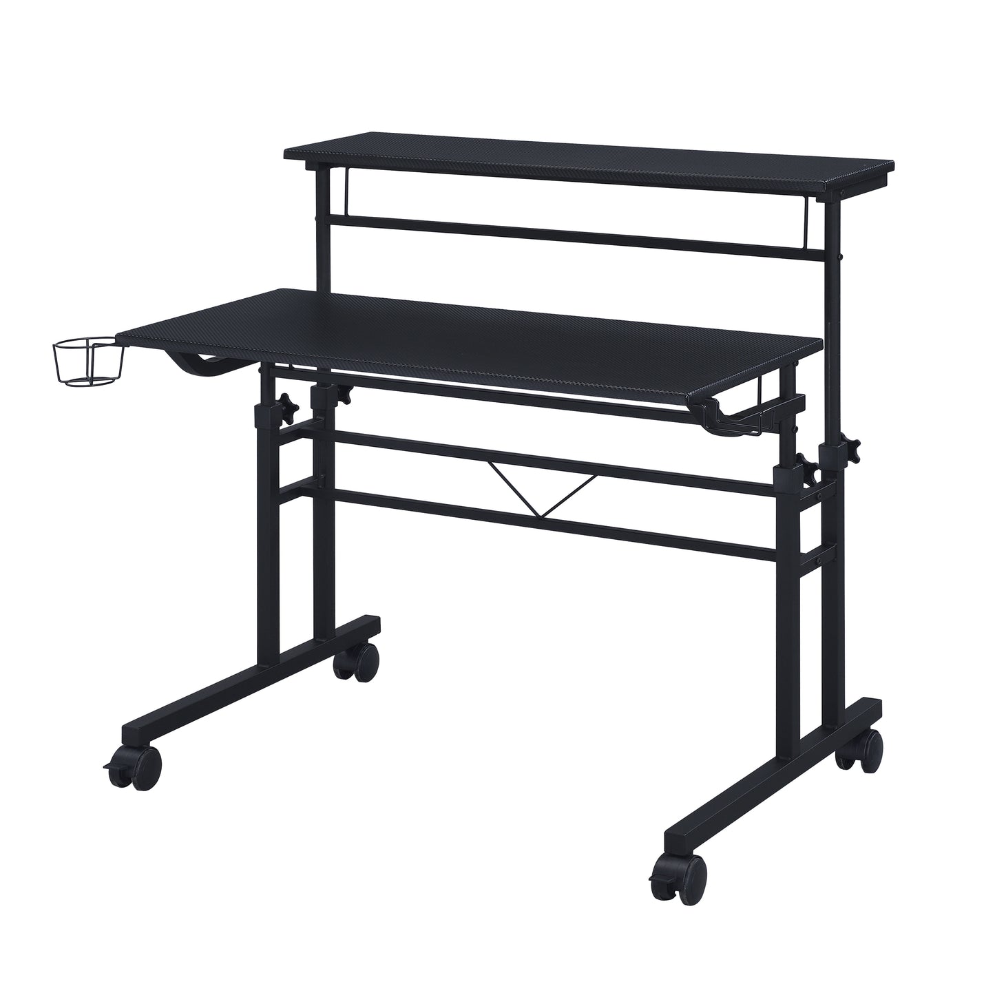 Tech Flex Adjustable Writing Desk with Shelf - Black