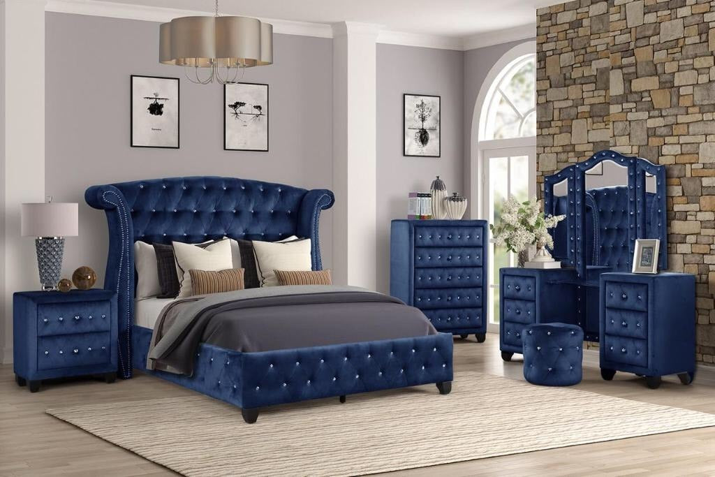 Sophia Queen Bed - Blue