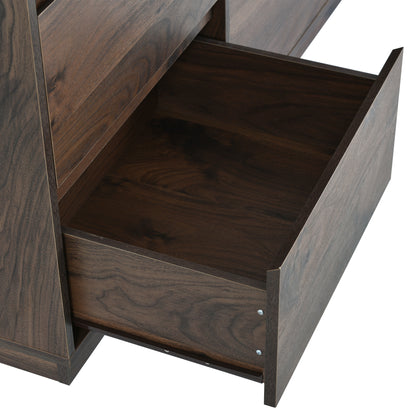 Elegant Retro 9-Drawer Dresser in Rich Dark Brown