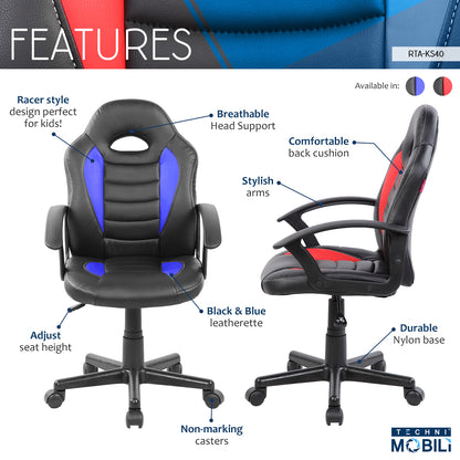 Crimson Tech Racer Gaming and Study Chair