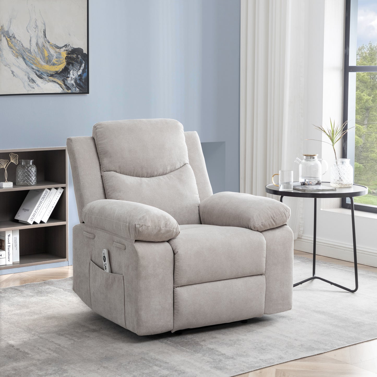 Aether Power Recliner Chair with Adjustable Massage Function - Beige