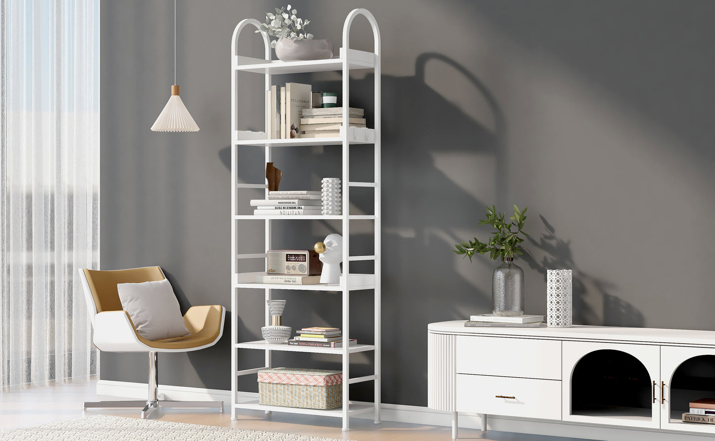 Tall Tower Bookcase - White