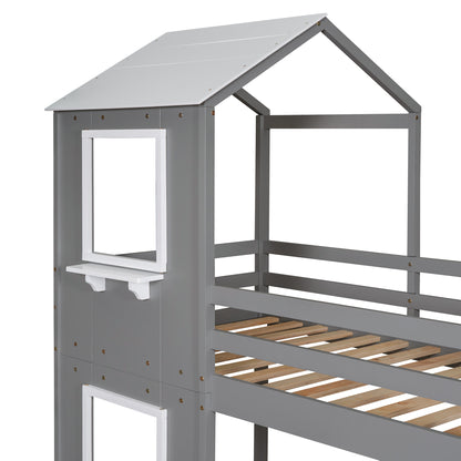 Cloud Nine Cabin Twin Bunk Bed - White