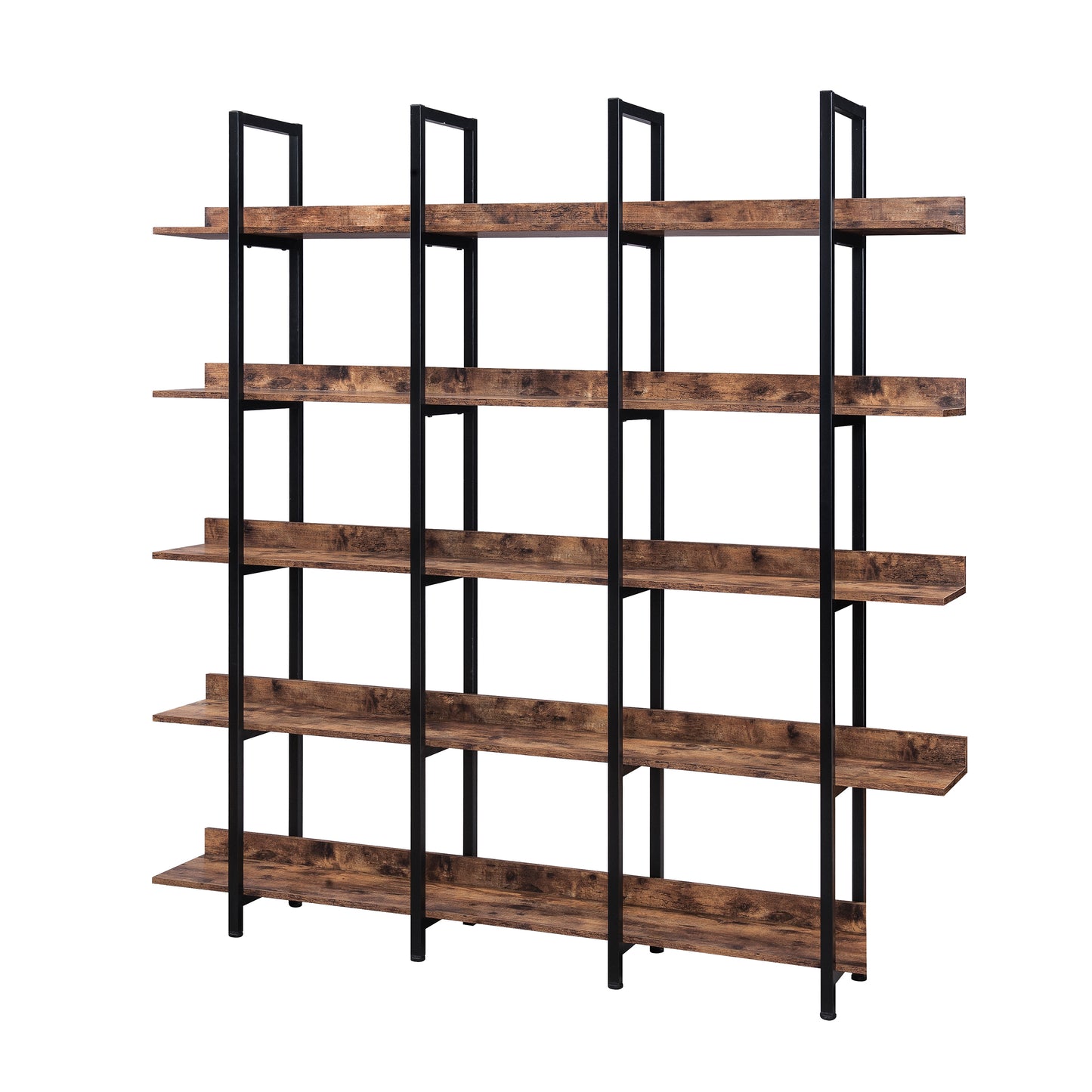 Vintage Metal Frame Bookshelf - Brown