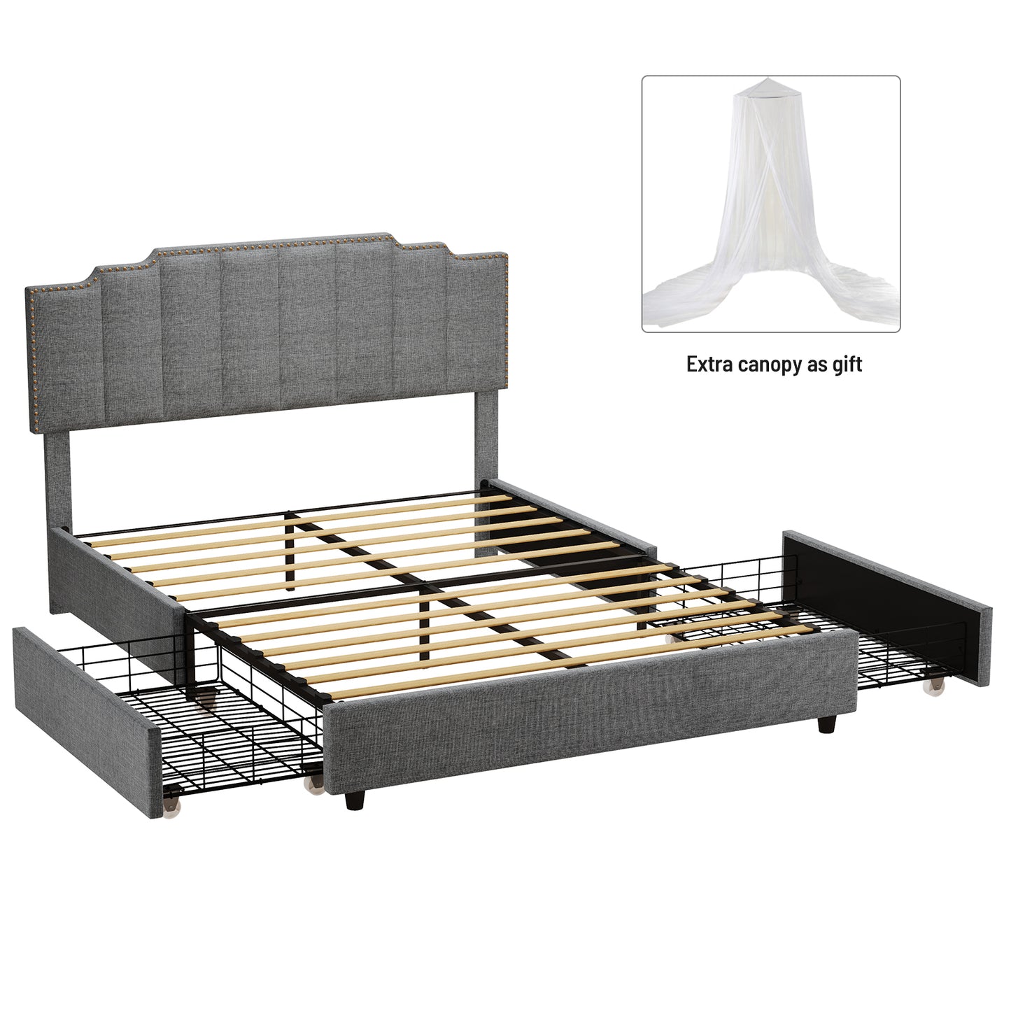 Elegant Dreams Queen Upholstered Platform Bed