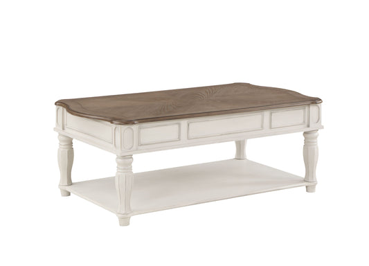 Antique Lift Top Coffee Table - White