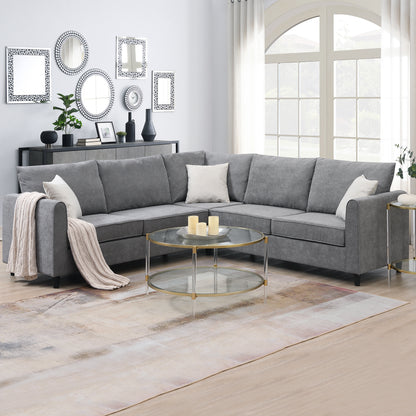 Elara Upholstered Living Room Sectional Sofa -Gray